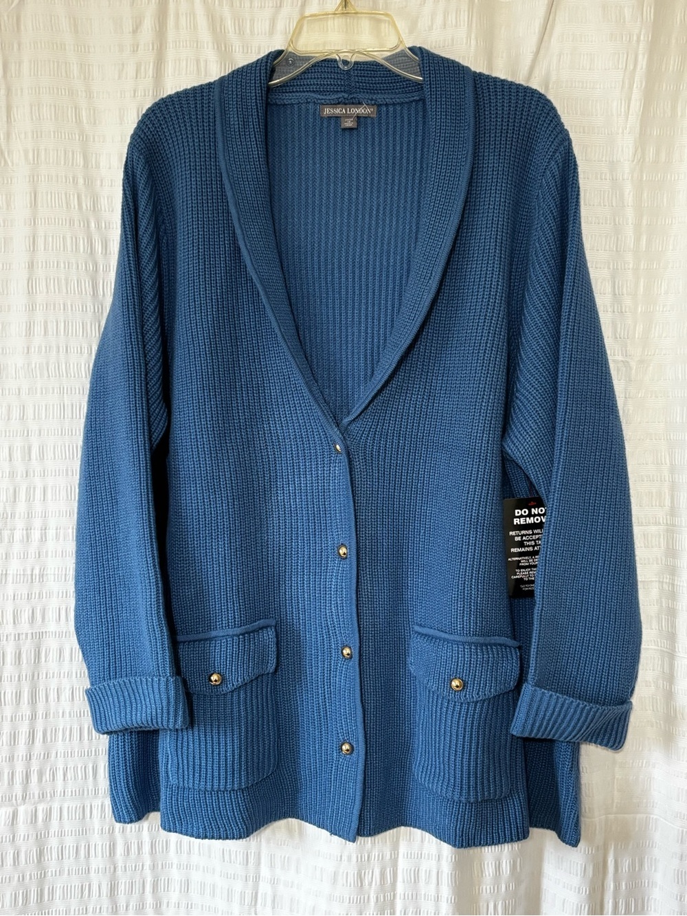 Jessica London Blue Cardigan Sweater NWOT Sz 22/24 or 1X - Picture 10 of 10